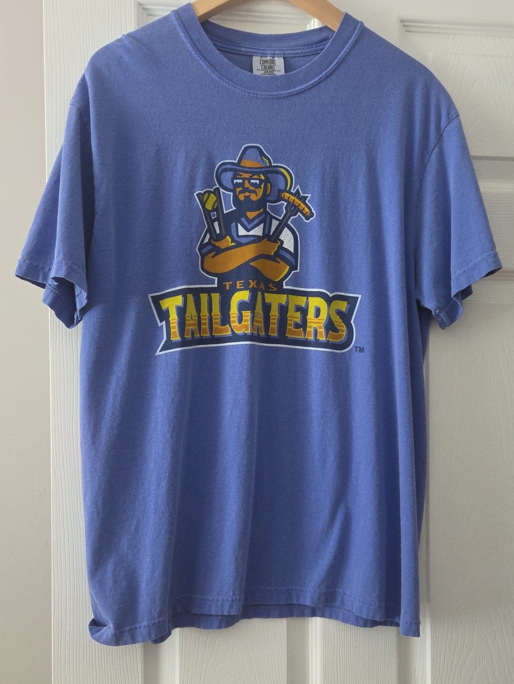 Comfort Colors Texas Tailgaters Graphic Tee - Blue & Yellow